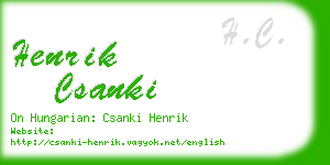 henrik csanki business card